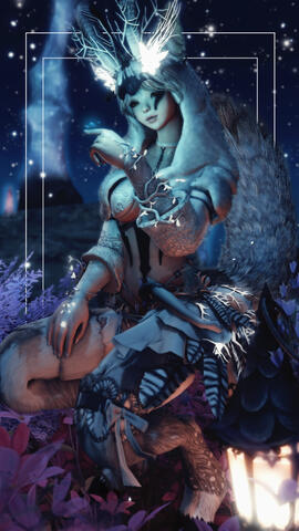 a cute satyr girl finds herself among the fireflies