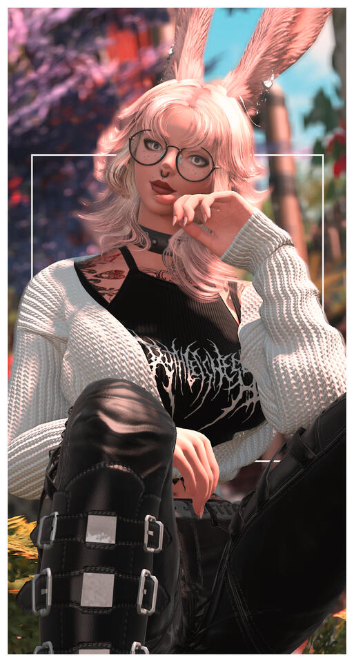 07/12/2023 Gpose of a bunny girl sitting down under a tree on her island sanctuary. Gpose taken on 07/12/2023